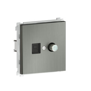 Розетка встраиваемая комбинированная Donel R98 Metal RJ45 + SAT Никель DA30600-DA889NB