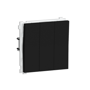 Выключатель трехклавишный встраиваемый Donel R98 звонкового типа Карбон матовый DA35100-DA29330