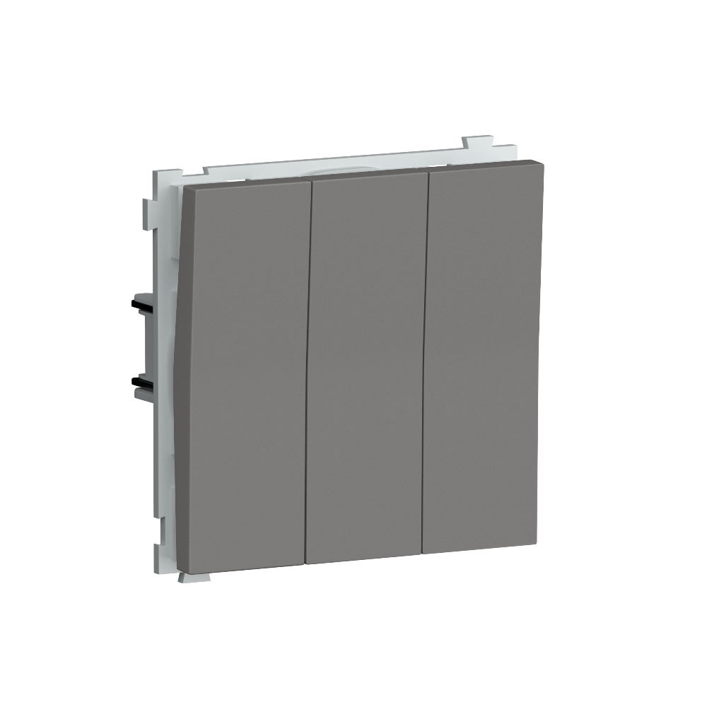 Выключатель трехклавишный встраиваемый Donel R98 звонкового типа Шоколад матовый DA35100-DA29342