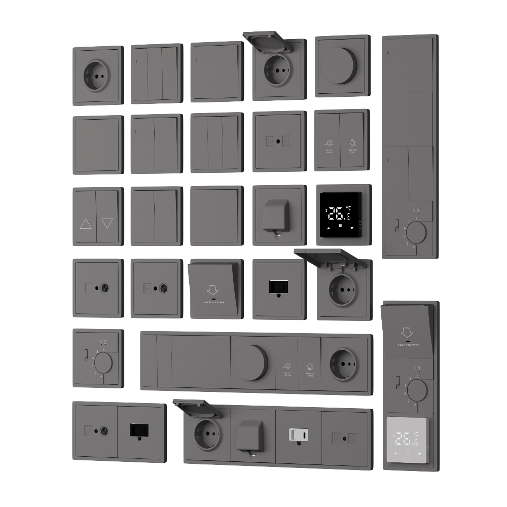 Выключатель трехклавишный встраиваемый Donel R98 звонкового типа Шоколад матовый DA35100-DA29342 — изображение 3