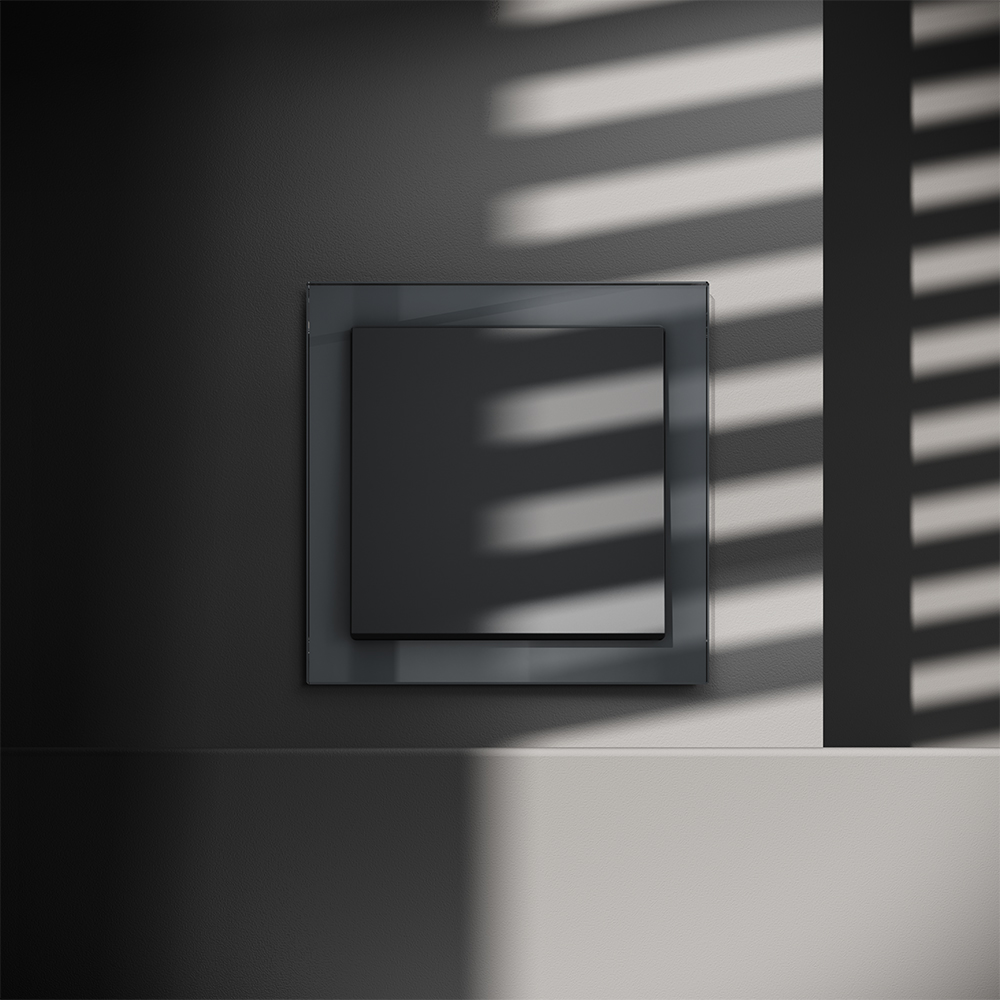 Выключатель одноклавишный встраиваемый Voltum S70 Графит VLS010107 — изображение 4