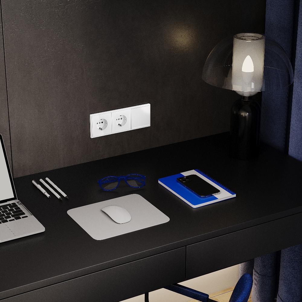 Выключатель одноклавишный встраиваемый Voltum S70 с подсветкой Белый матовый VLS010202 — изображение 5