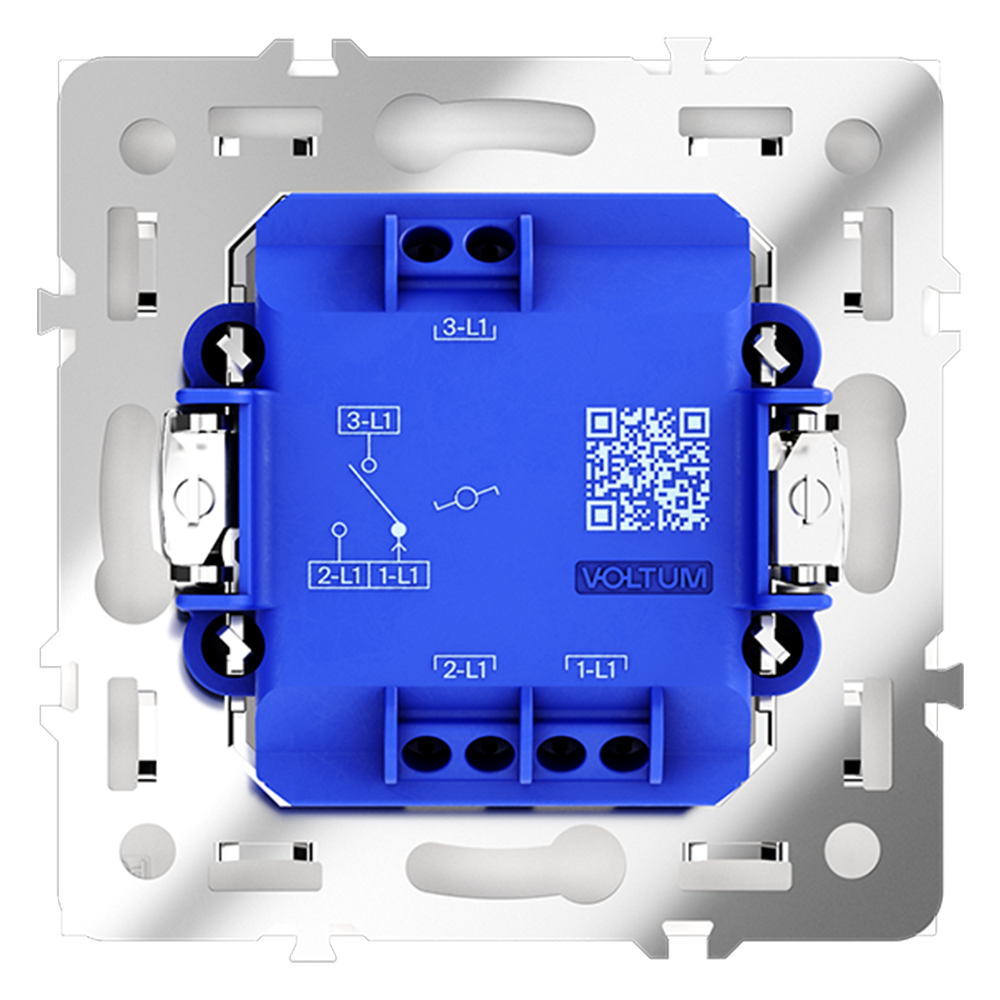 Выключатель одноклавишный встраиваемый проходной Voltum S70 Белый Глянцевый VLS010301 — изображение 3