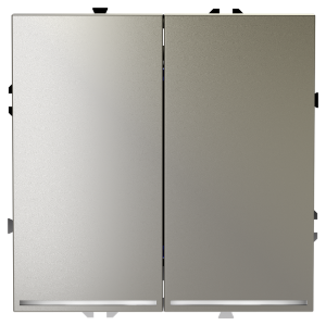 Выключатель двухклавишный встраиваемый Voltum S70 с подсветкой Шелк VLS020204