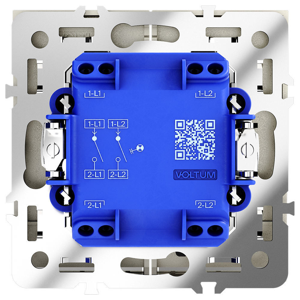Выключатель двухклавишный встраиваемый Voltum S70 с подсветкой Шелк VLS020204 — изображение 3