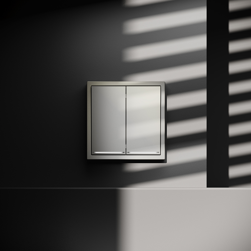 Выключатель двухклавишный встраиваемый Voltum S70 с подсветкой Шелк VLS020204 — изображение 4