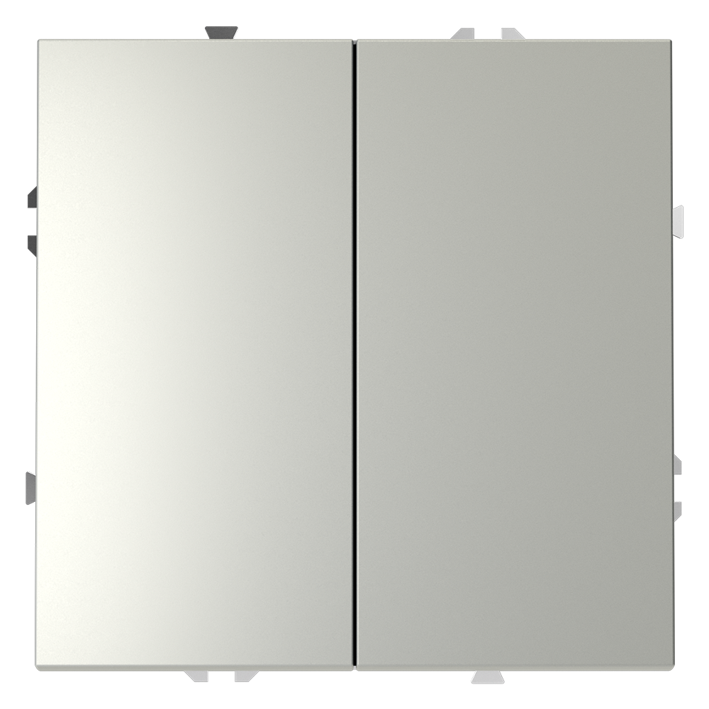 Выключатель двухклавишный встраиваемый с самовозвратом Voltum S70 Сталь VLS020605