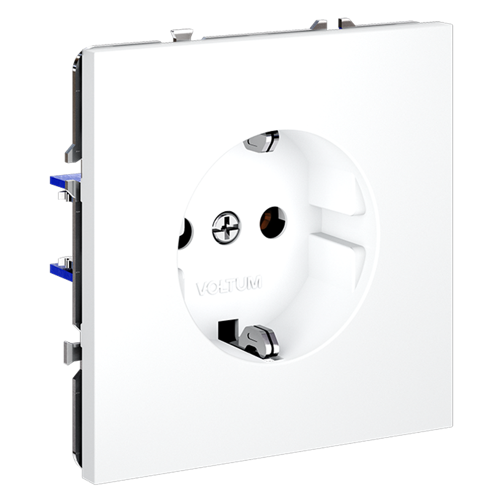 Розетка встраиваемая Voltum S70 с заземлением Soft touch Белый матовый VLS040102 — изображение 2