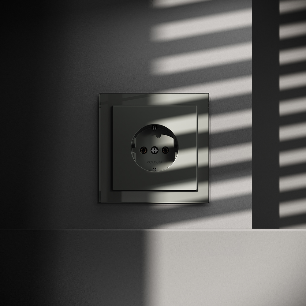 Розетка встраиваемая Voltum S70 с заземлением Soft touch Титан VLS040106 — изображение 4