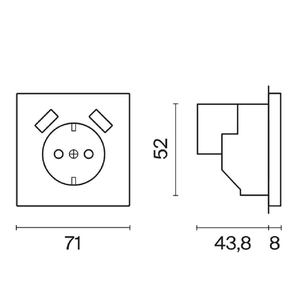 Розетка встраиваемая Voltum S70 с заземлением, шторками и USB A+A Белый матовый VLS040402 — изображение 6