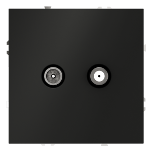 Розетка встраиваемая TV-SAT Voltum S70 оконечная Черный матовый VLS060408