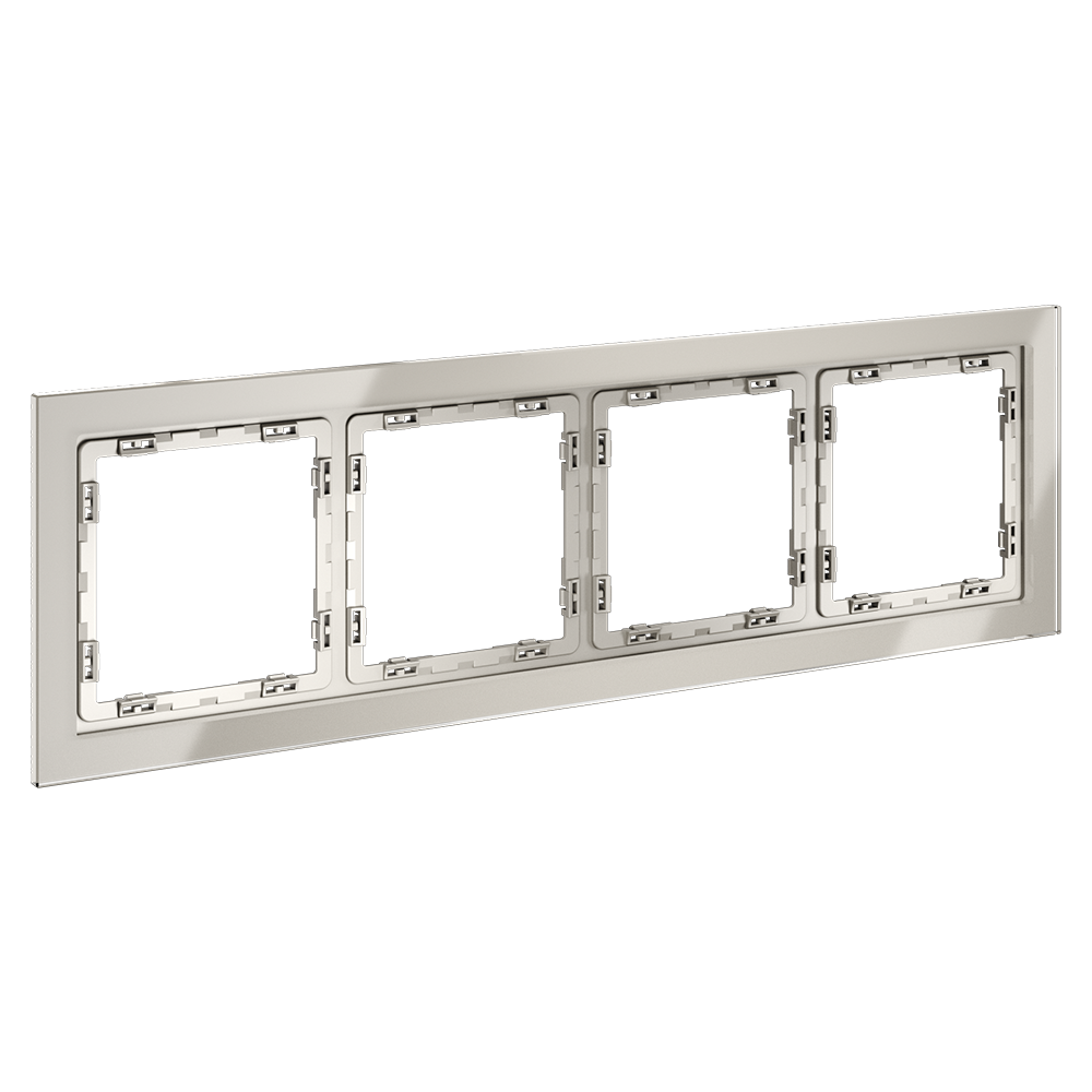 Рамка стеклянная Voltum S70 на 4 поста Кашемир глянцевый VLS110403 — изображение 2