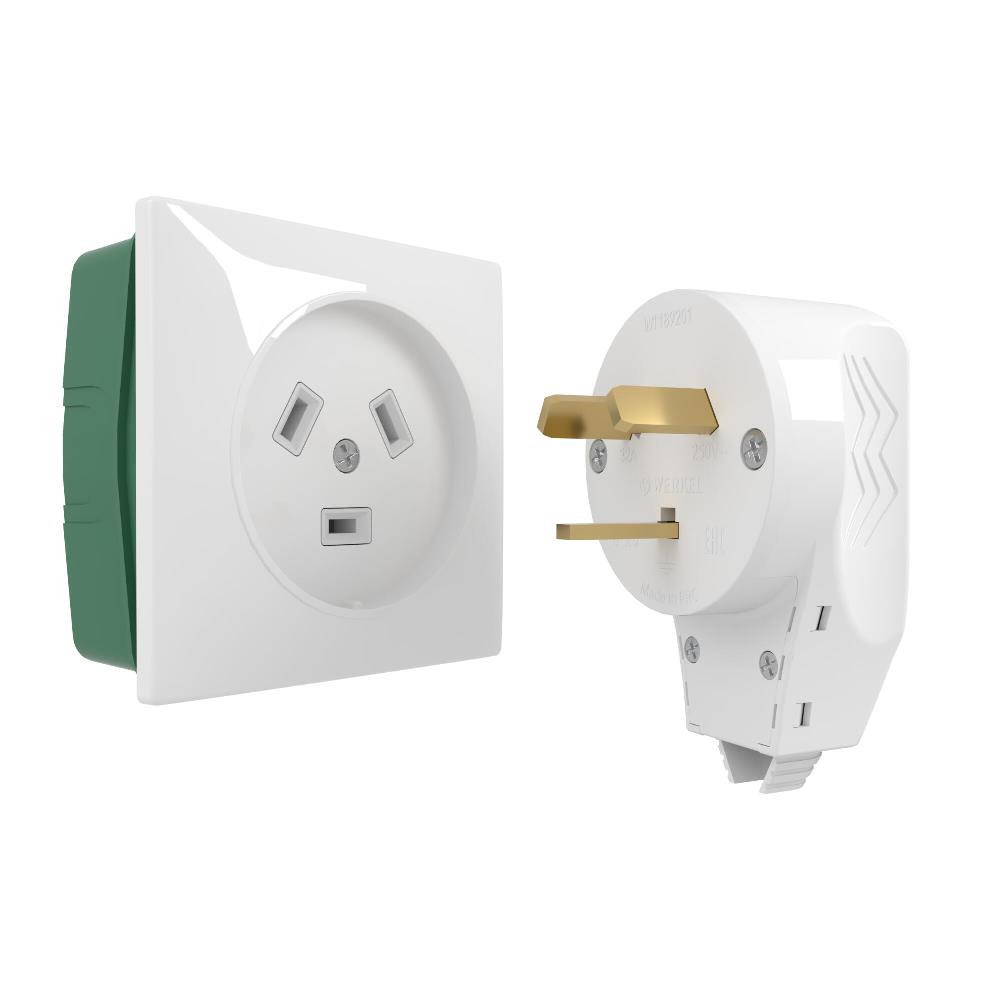 Силовая розетка с вилкой Werkel Белый W1189201