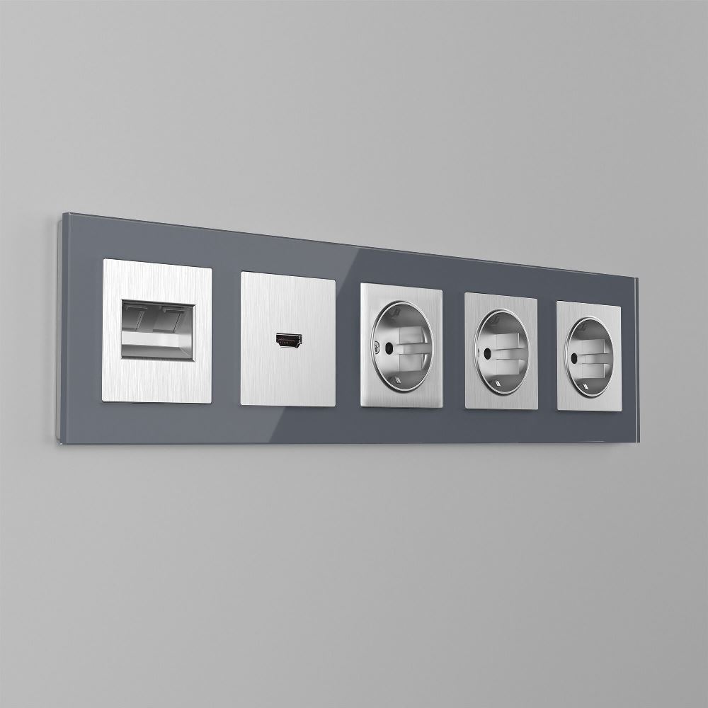 Накладка для двойной розетки Еthernet Werkel RJ-45 Серебряный рифленый W1191109 — изображение 2